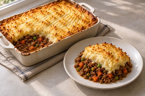 Beef cottage pie — finished-dish illustration