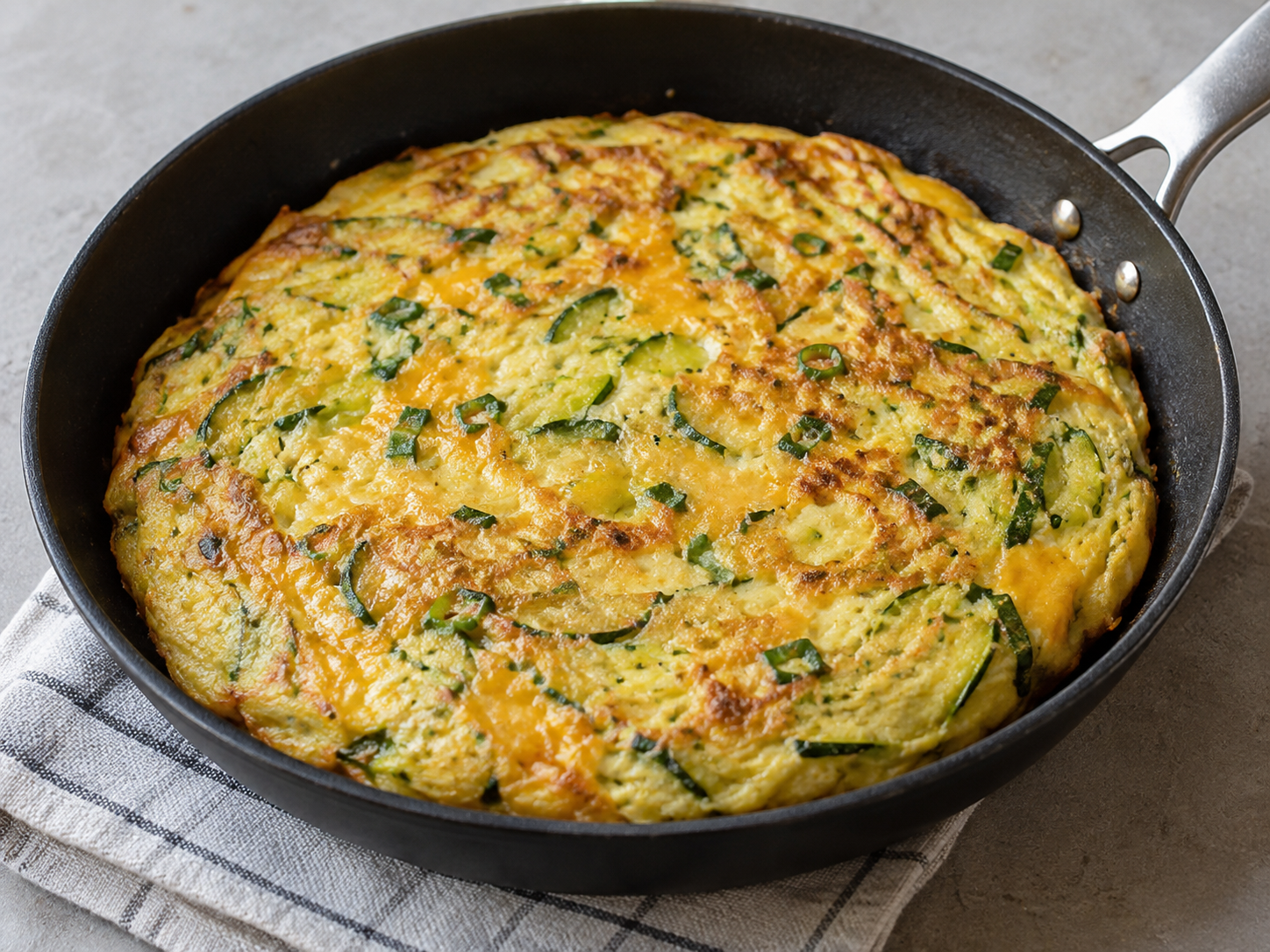 Courgette and Cheddar omelette — finished-dish illustration