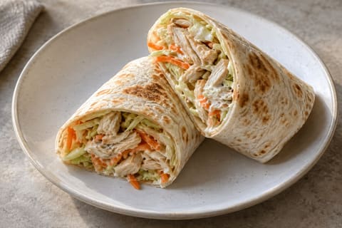 Leftover chicken and cabbage wraps — finished-dish illustration