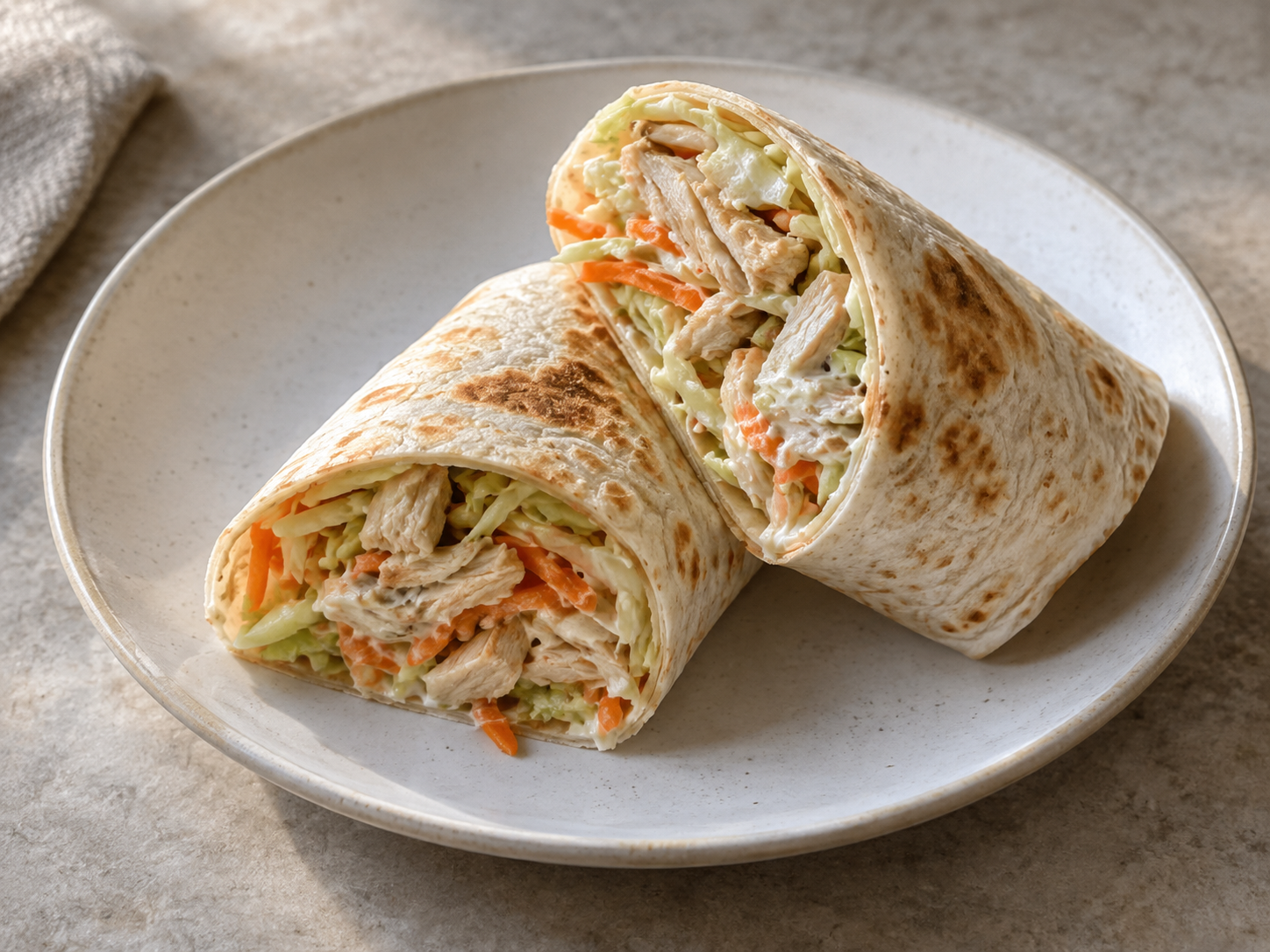Leftover chicken and cabbage wraps — finished-dish illustration