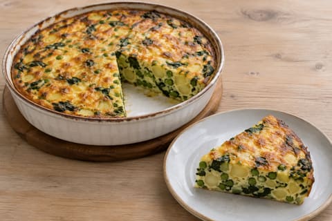 Pea and spinach oven frittata — finished-dish illustration