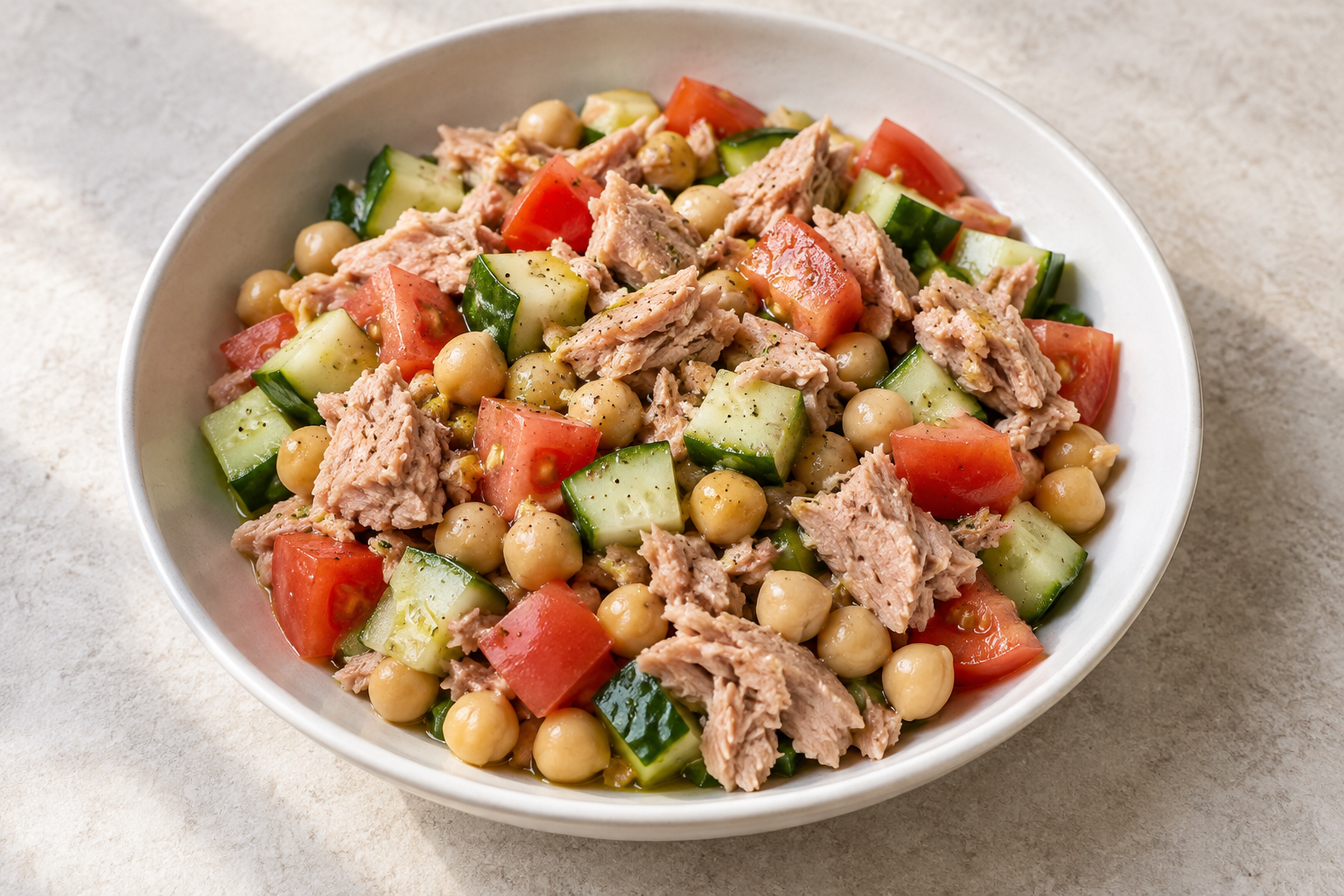Tuna, chickpea and lemon salad — finished-dish illustration